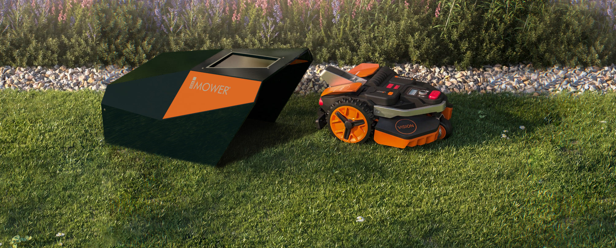 Cyber Vision lawnmower garage for Worx Landroid Garage Idea Mower